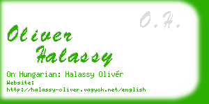oliver halassy business card